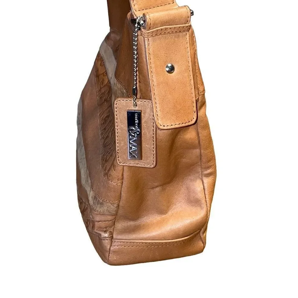 Madison & Max genuine leather brown shoulder bag